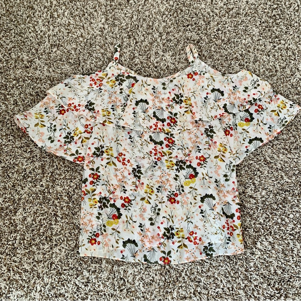 AYK Floral Open Shoulder Blouse Top